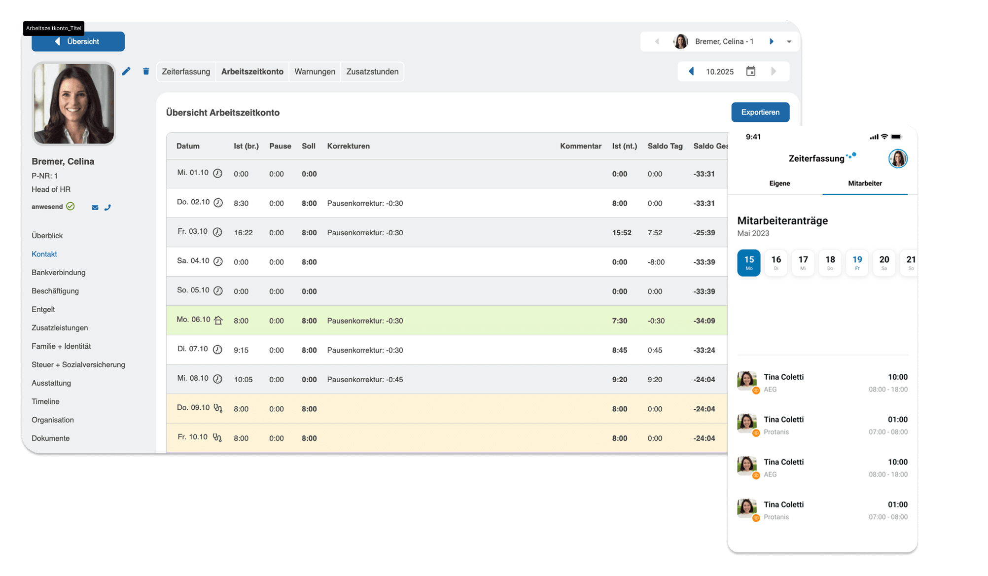 Arbeitszeitkonto einfach verwalten mit HRlab