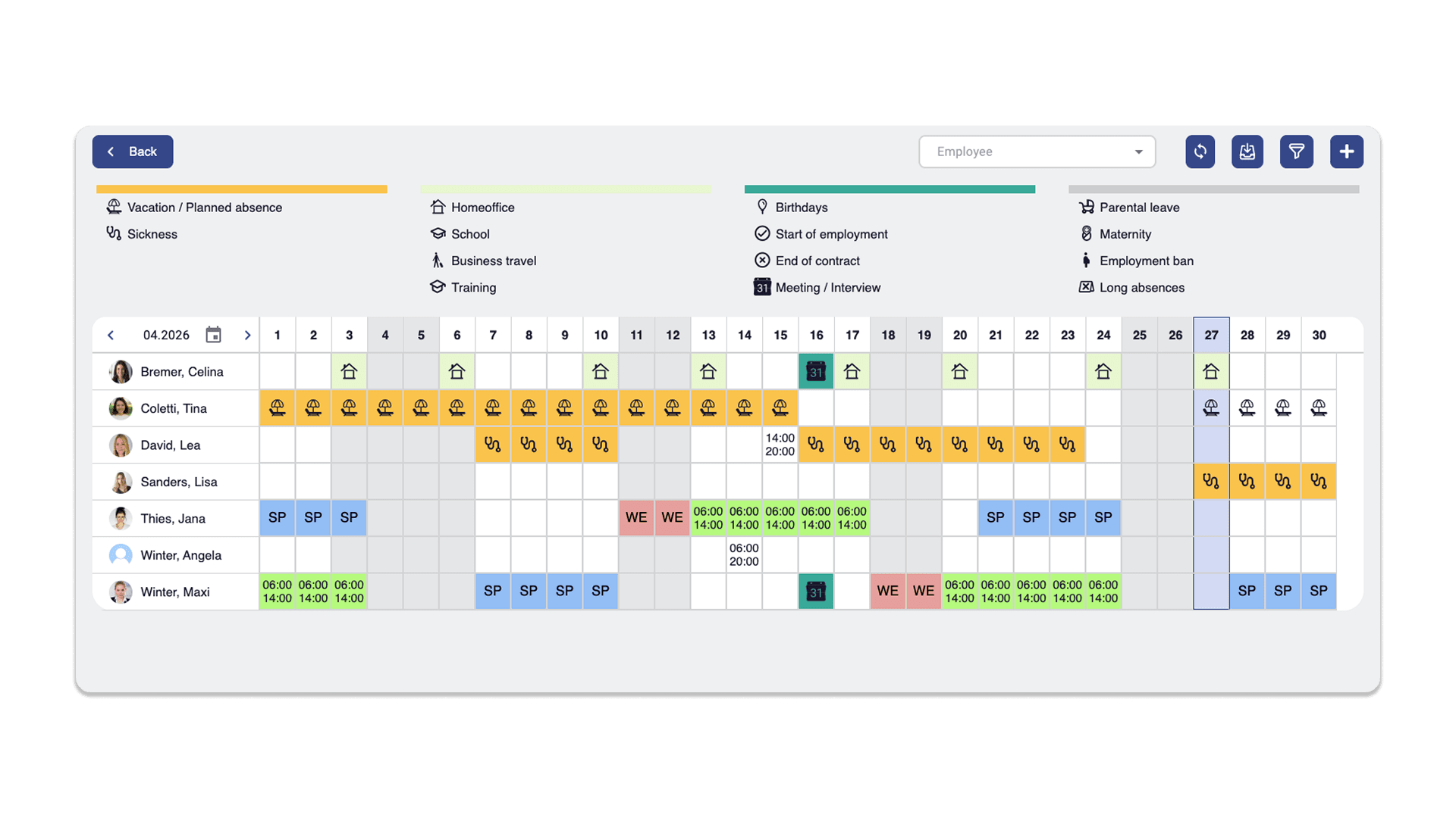 shift planning with HRlab